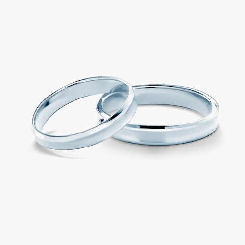 Obrączki ślubne: białe złoto, wklęsłe, 3 mm